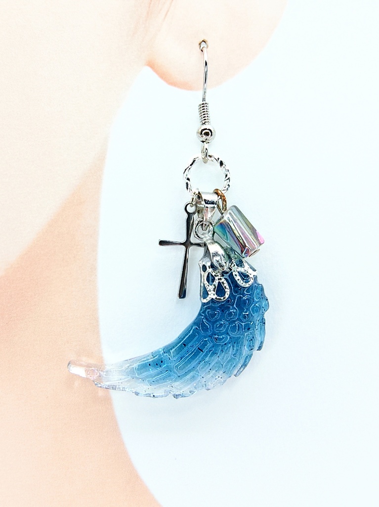 レジンアクセサリー ピアス ブルー系No.30