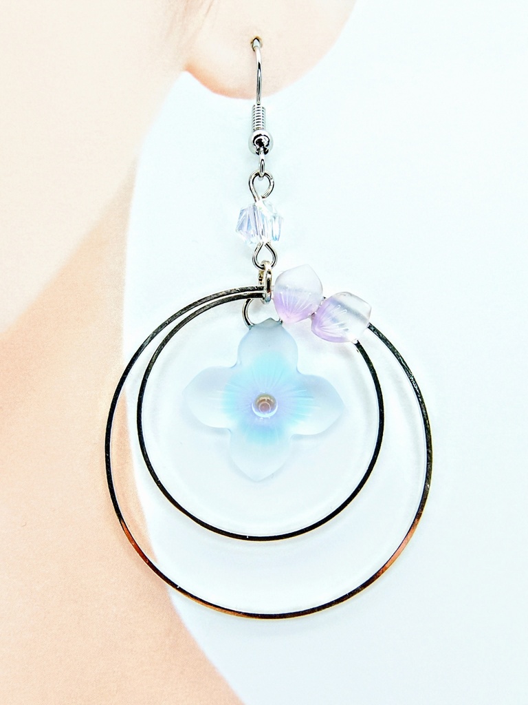 レジンアクセサリー ピアス クリア系No.21