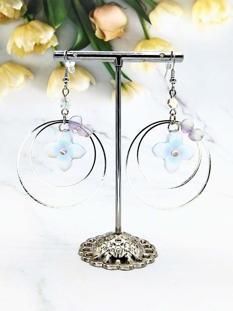 レジンアクセサリー ピアス クリア系No.21