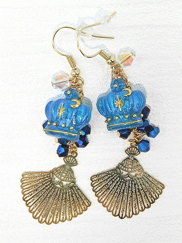 レジンアクセサリー ピアス ブルー系No.31