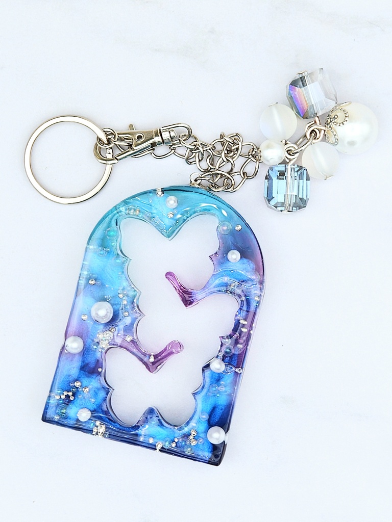 ステンドグラス風バタフライ バッグチャーム