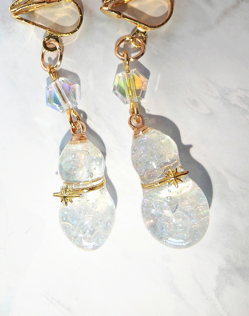 シーズナル スノーマンイヤリング 3種