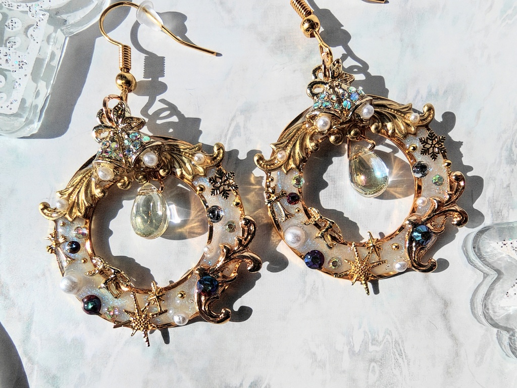 シーズナル クリスマスリースピアス M size