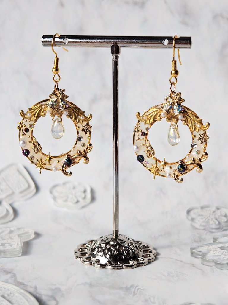 シーズナル クリスマスリースピアス M size