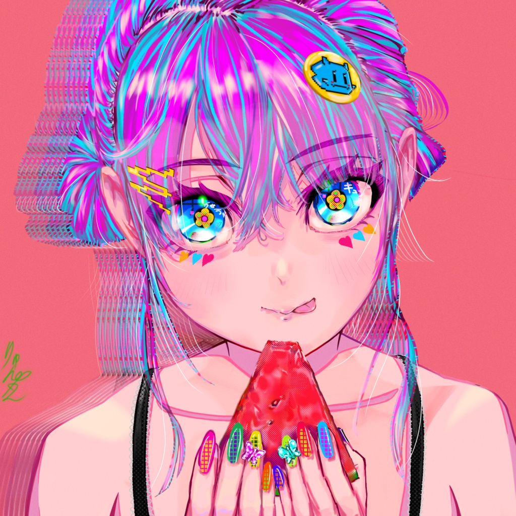 【アクリルブロック】kawaii girl M♡スイカ🍉