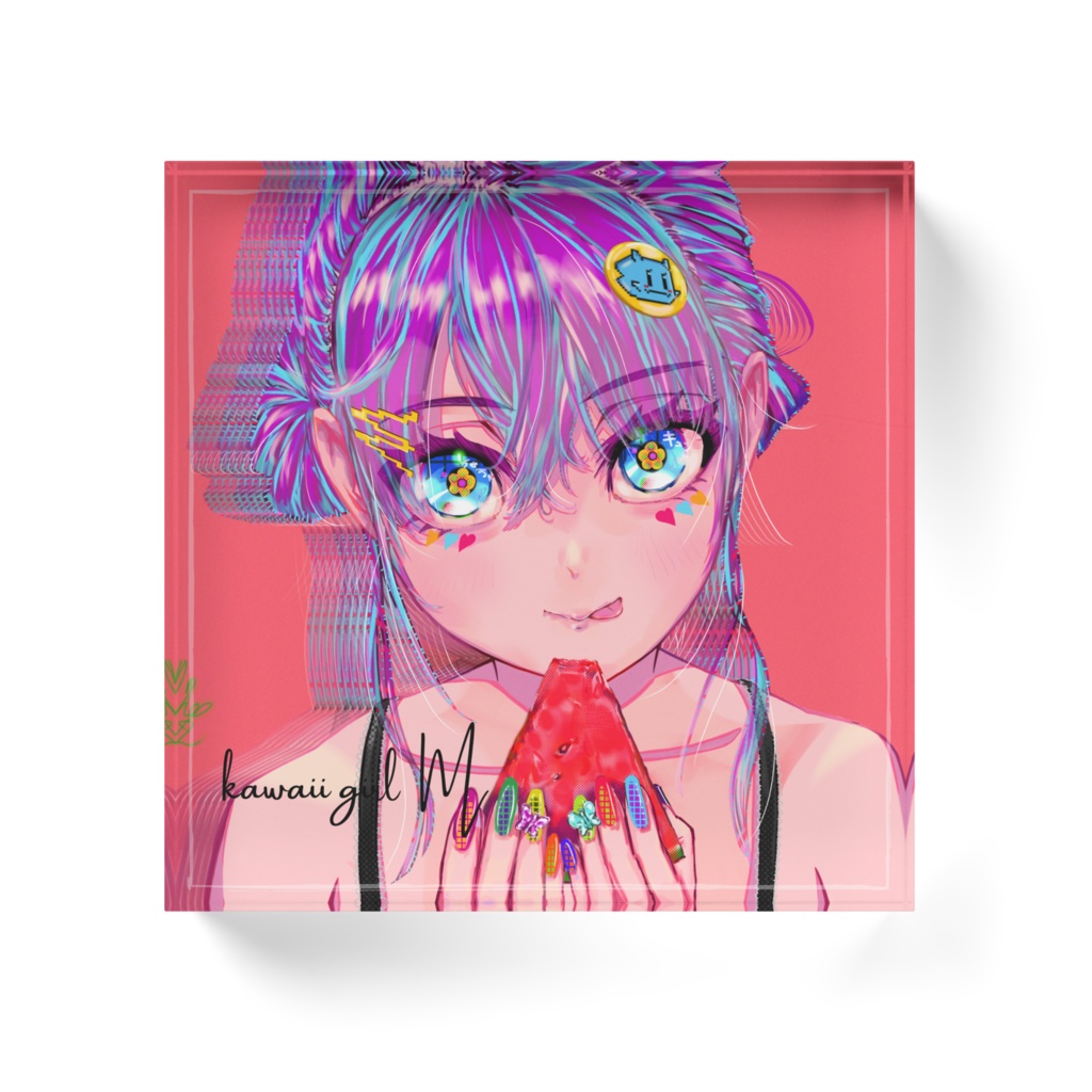 【アクリルブロック】kawaii girl M♡スイカ🍉