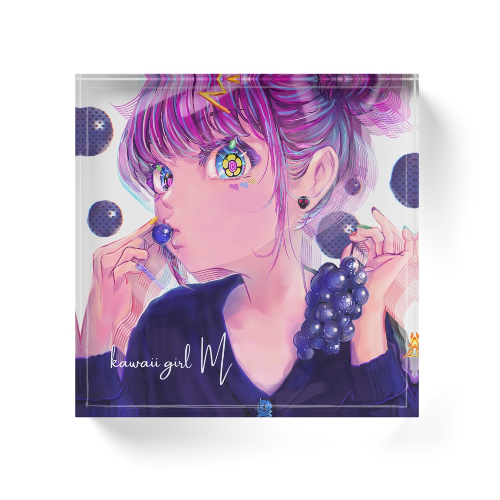【アクリルブロック】kawaii girl M♡ブドウ🍇