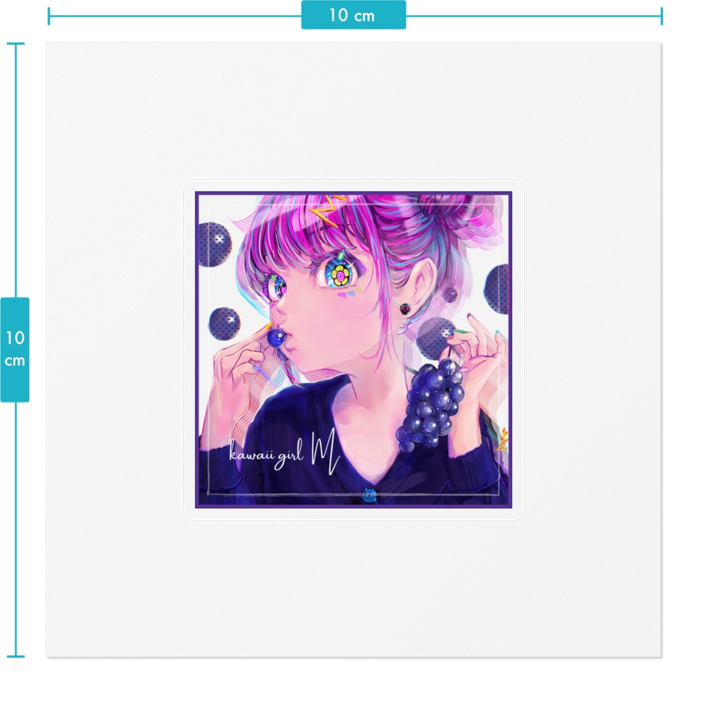 【ステッカーS・Lサイズ】kawaii girl M♡ブドウ🍇