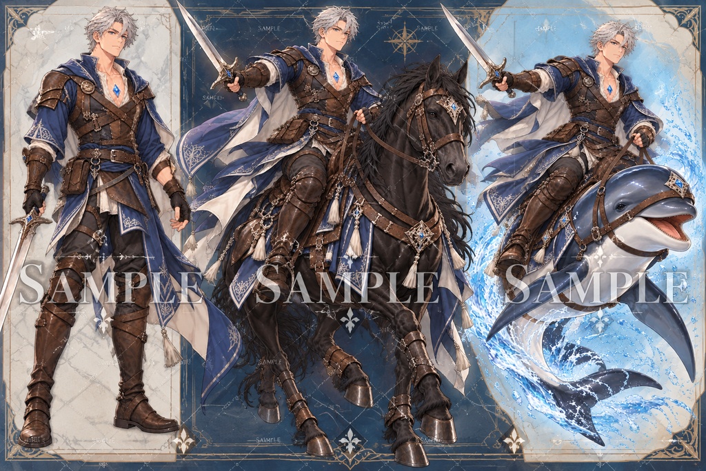ティエンス　非騎乗　黒馬騎乗　イルカ騎乗
