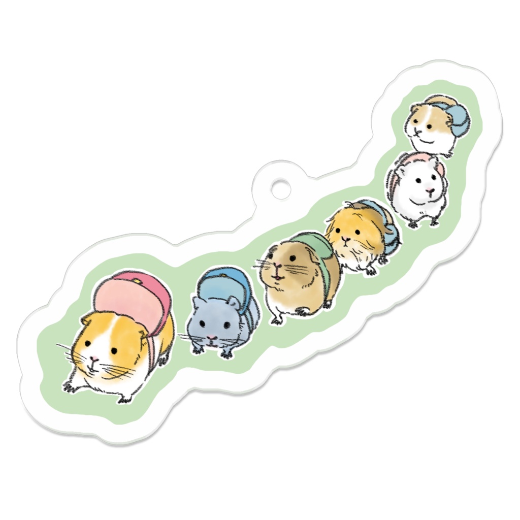 モル散歩キーホルダー