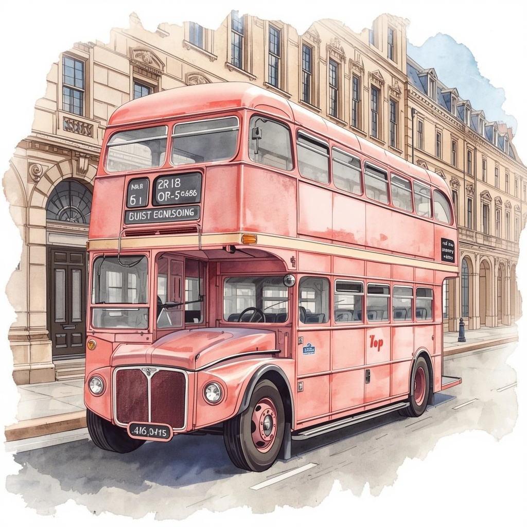 旅行クリップアートセット|水彩・ピンク・アンティーク|透過PNG|世界の街並みイラスト 10点