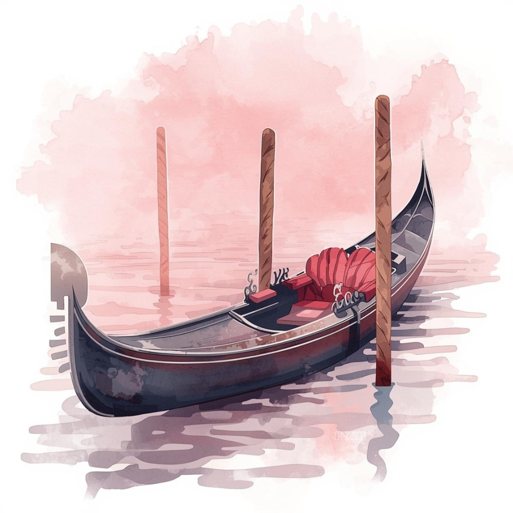 旅行クリップアートセット|水彩・ピンク・アンティーク|透過PNG|世界の街並みイラスト 10点