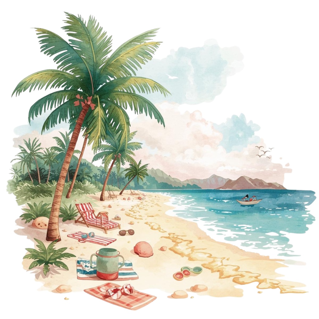 旅行クリップアートセット|水彩・ピンク・アンティーク|透過PNG|世界の街並みイラスト 10点