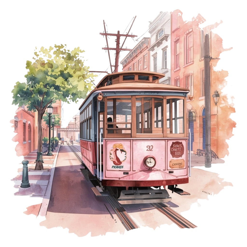 旅行クリップアートセット|水彩・ピンク・アンティーク|透過PNG|世界の街並みイラスト 10点