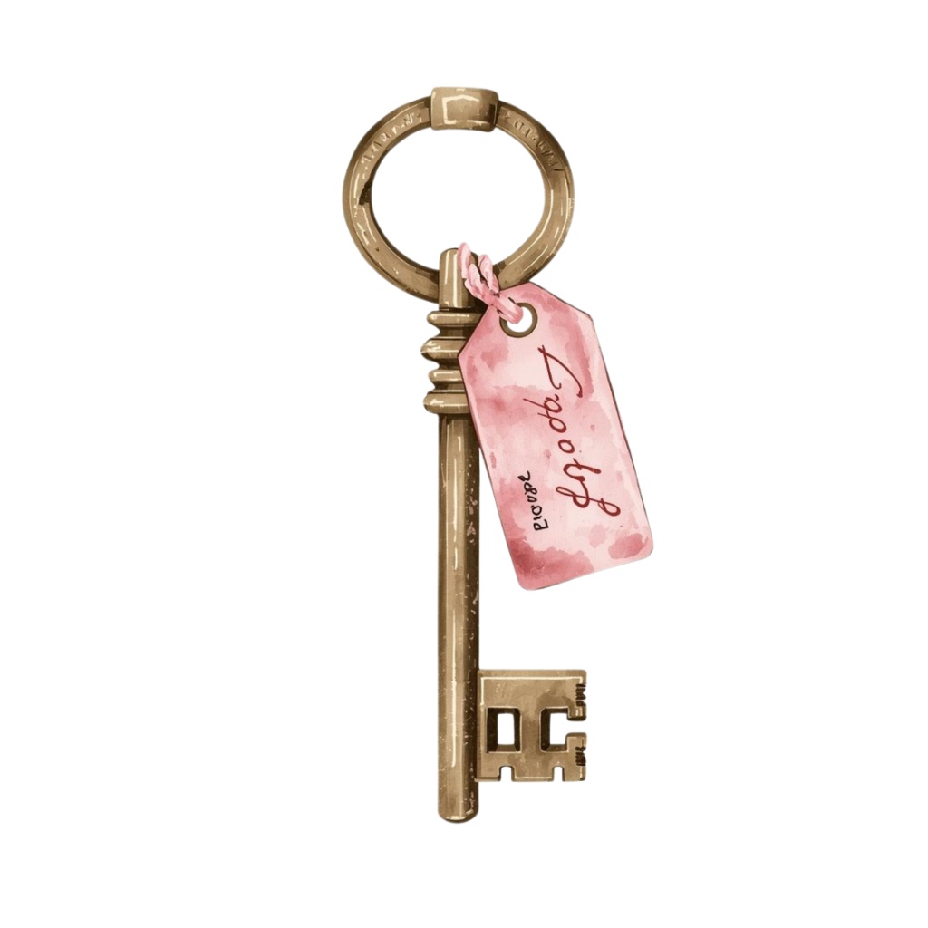 北欧ピンク・ヴィンテージ水彩クリップアートセット(北欧風PNG10点)