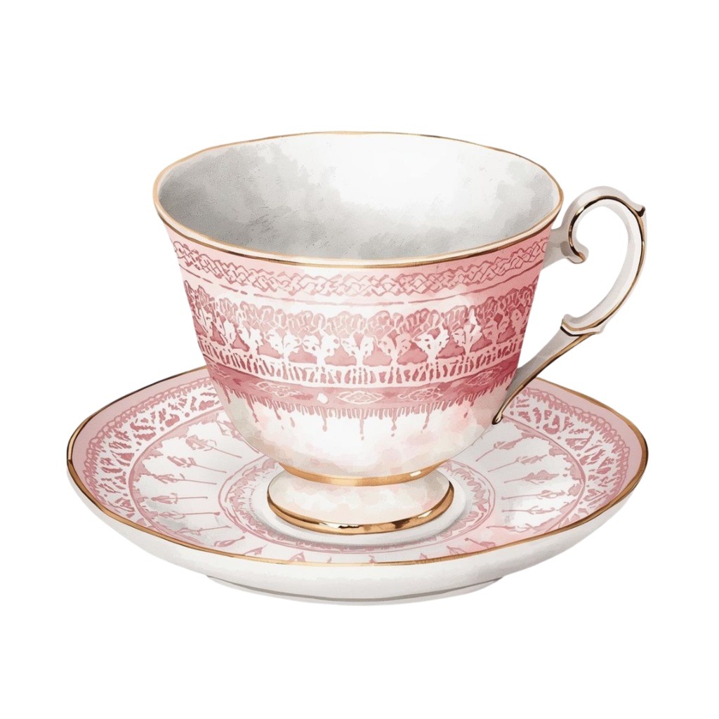 北欧ピンク・ヴィンテージ水彩クリップアートセット(北欧風PNG10点)