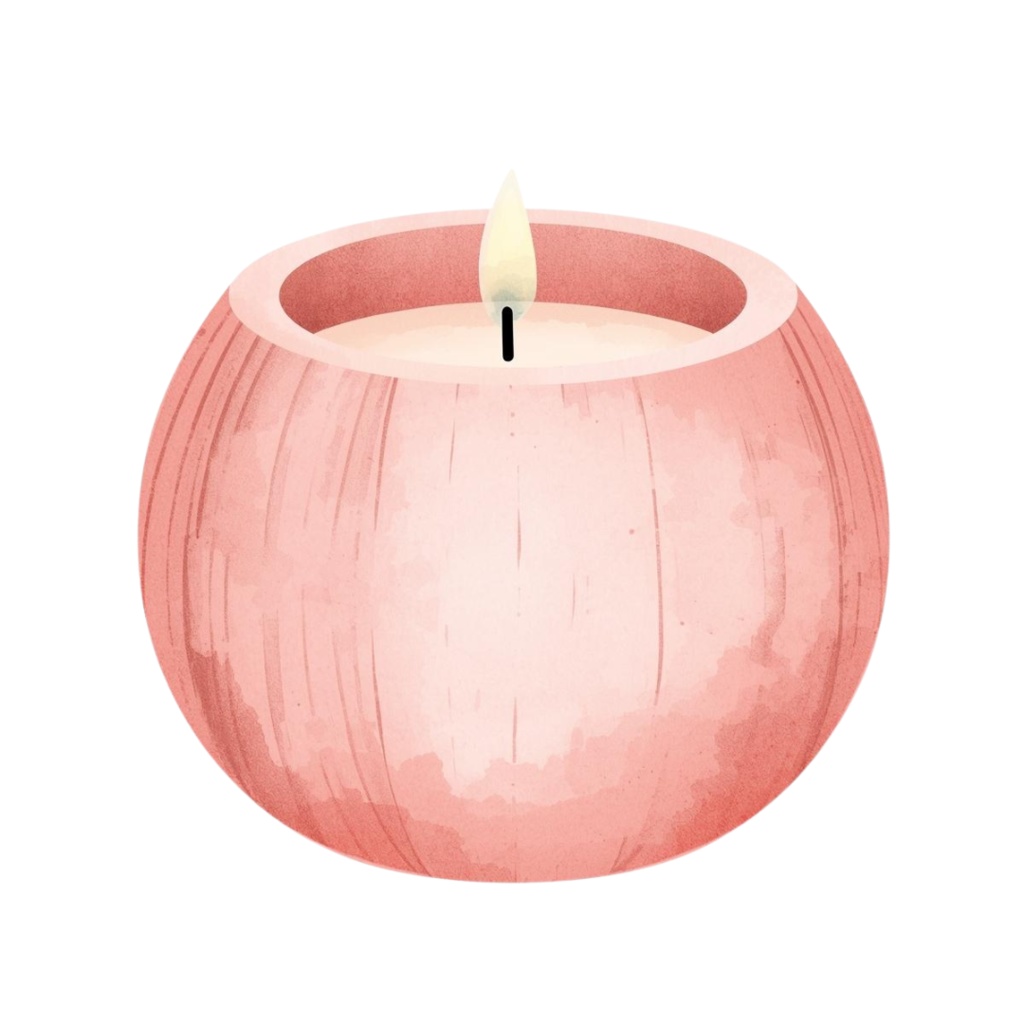 北欧ピンク・ヴィンテージ水彩クリップアートセット(北欧風PNG10点)