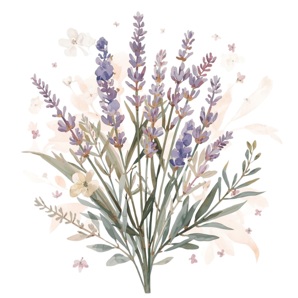 アンティーク水彩フラワークリップアート10種セット(ロマンティック・淡い色・透過PNG)