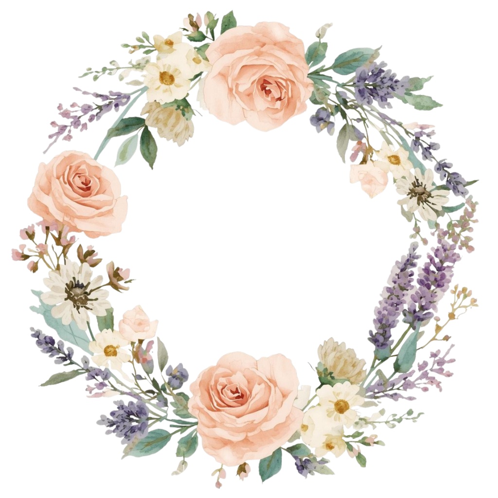 アンティーク水彩フラワークリップアート10種セット(ロマンティック・淡い色・透過PNG)