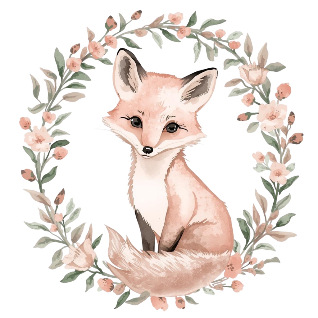 水彩ピンクアンティーク動物クリップアート素材集|背景透過PNG|可愛いイラスト