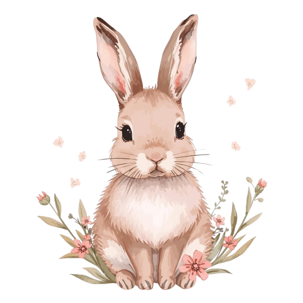 水彩ピンクアンティーク動物クリップアート素材集|背景透過PNG|可愛いイラスト