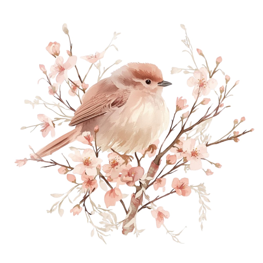 水彩ピンクアンティーク動物クリップアート素材集|背景透過PNG|可愛いイラスト