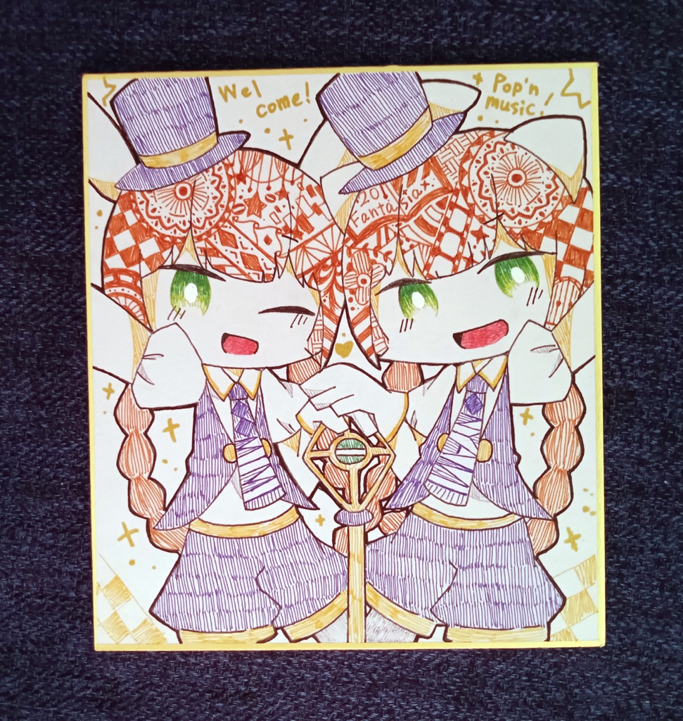【色紙原画】20ミミニャミ