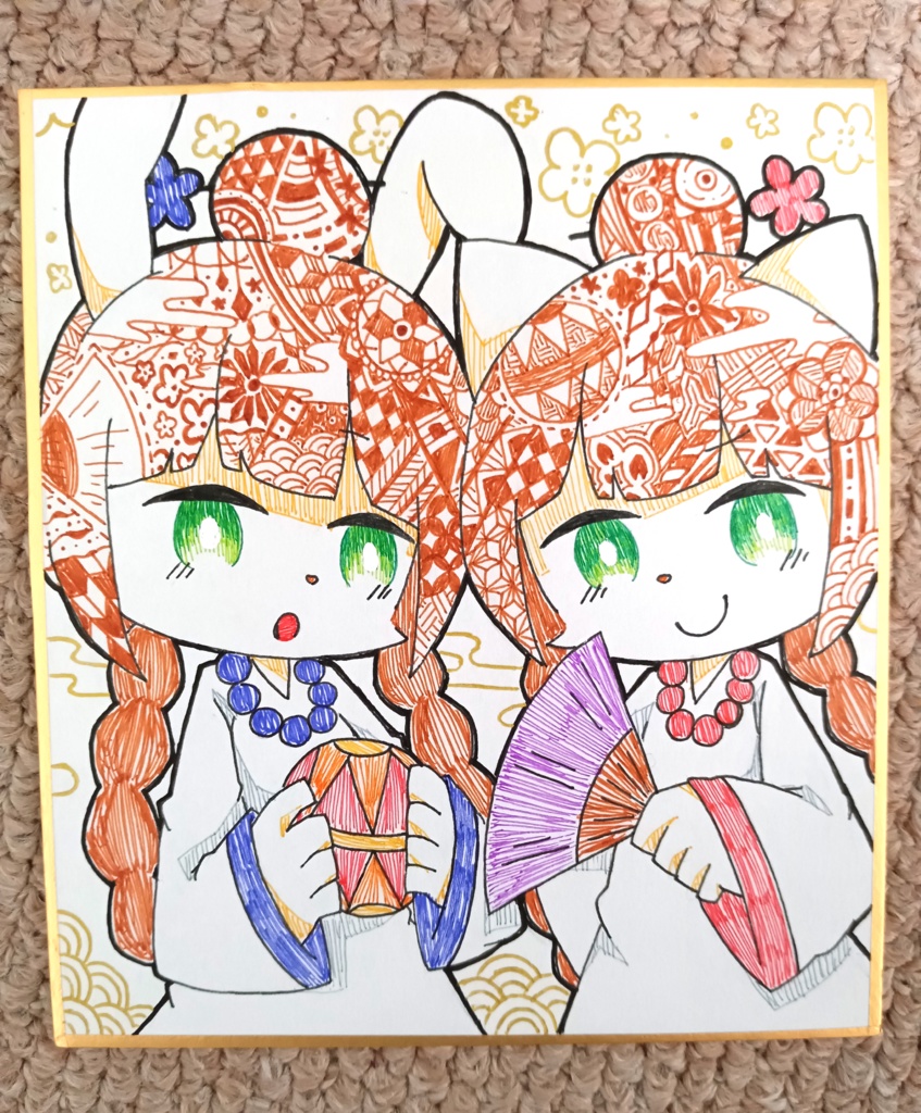 【色紙原画】12ミミニャミ