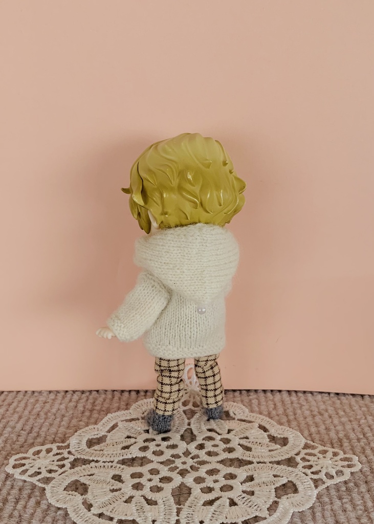 チラ見えポケットのカーディガンとフード付きスヌードセット