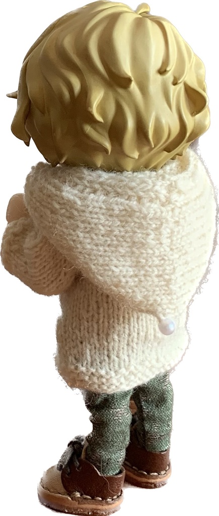 チラ見えポケットのカーディガンとフード付きスヌードセット