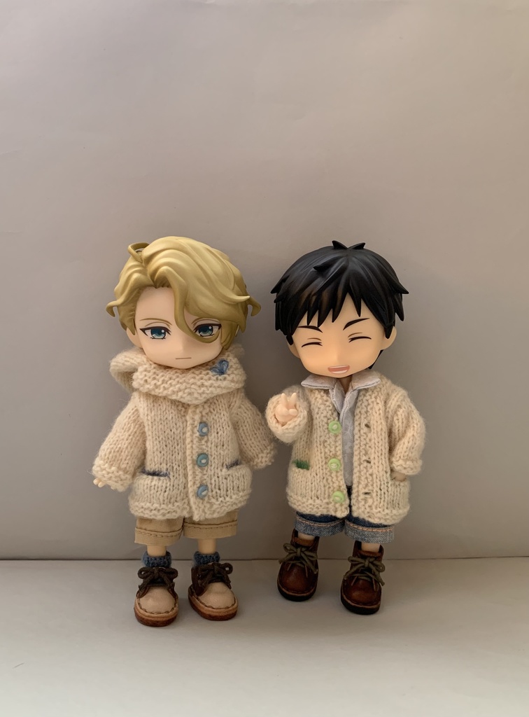 チラ見えポケットのカーディガンとフード付きスヌードセット