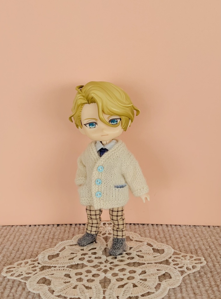 チラ見えポケットのカーディガンとフード付きスヌードセット