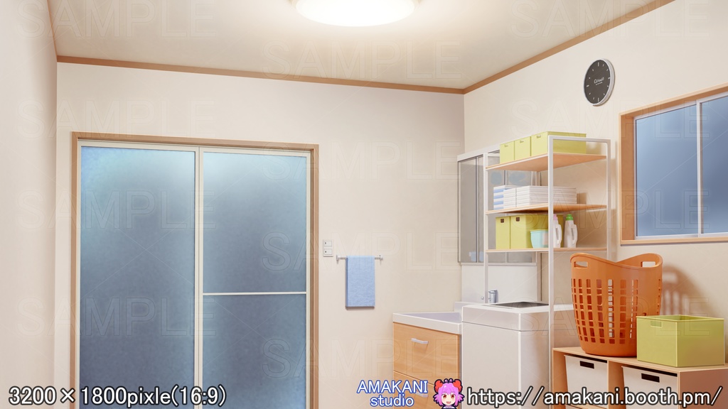 【背景素材】 「洗面所」差分セット