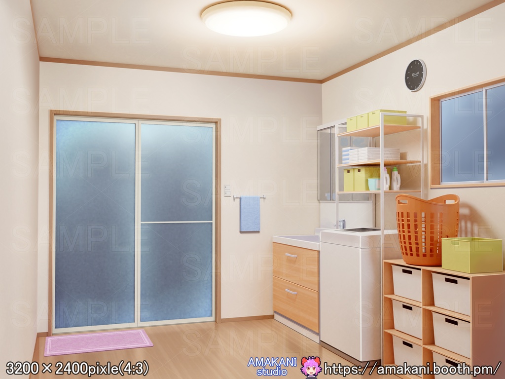 【背景素材】 「洗面所」差分セット