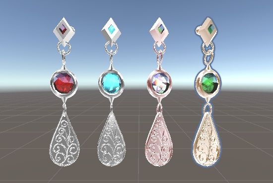 リーフ模様のピアス