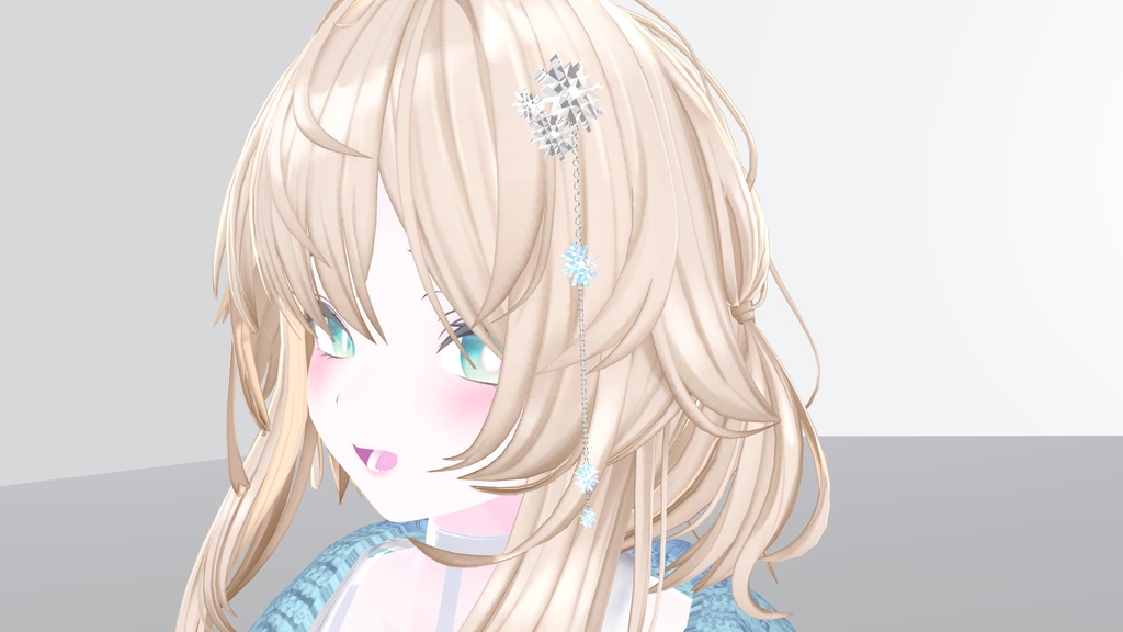 【可愛く揺れる♪】雪の結晶のヘアアクセサリーとピアスのセット