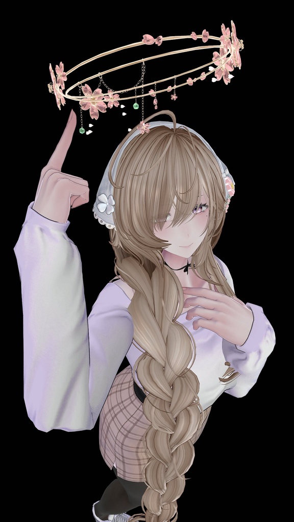 【VRChat】桜ヘイローセット(ブレスレット、指輪、チョーカーつき)