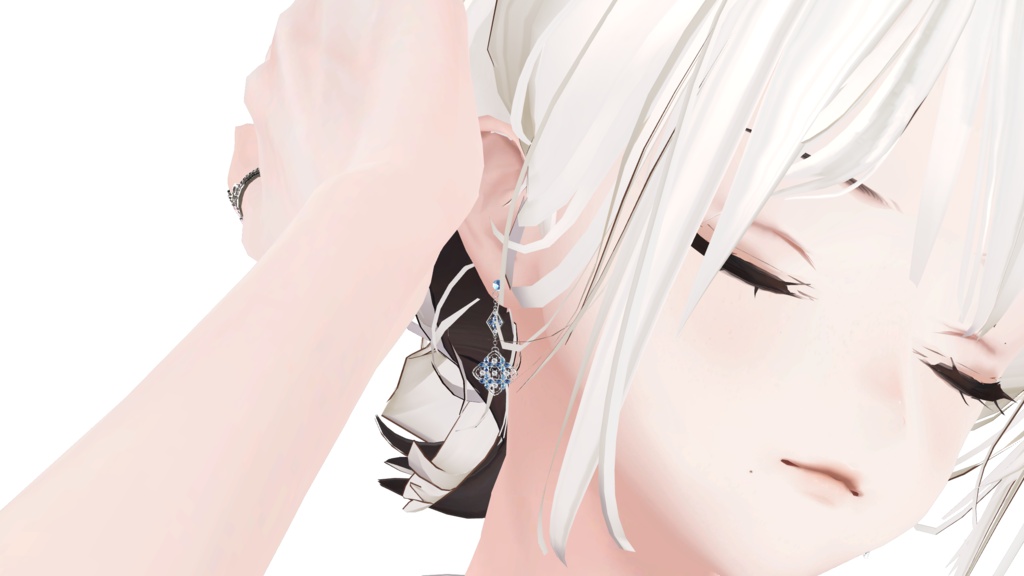 【VRChat】フラワーアンティーク風ピアス