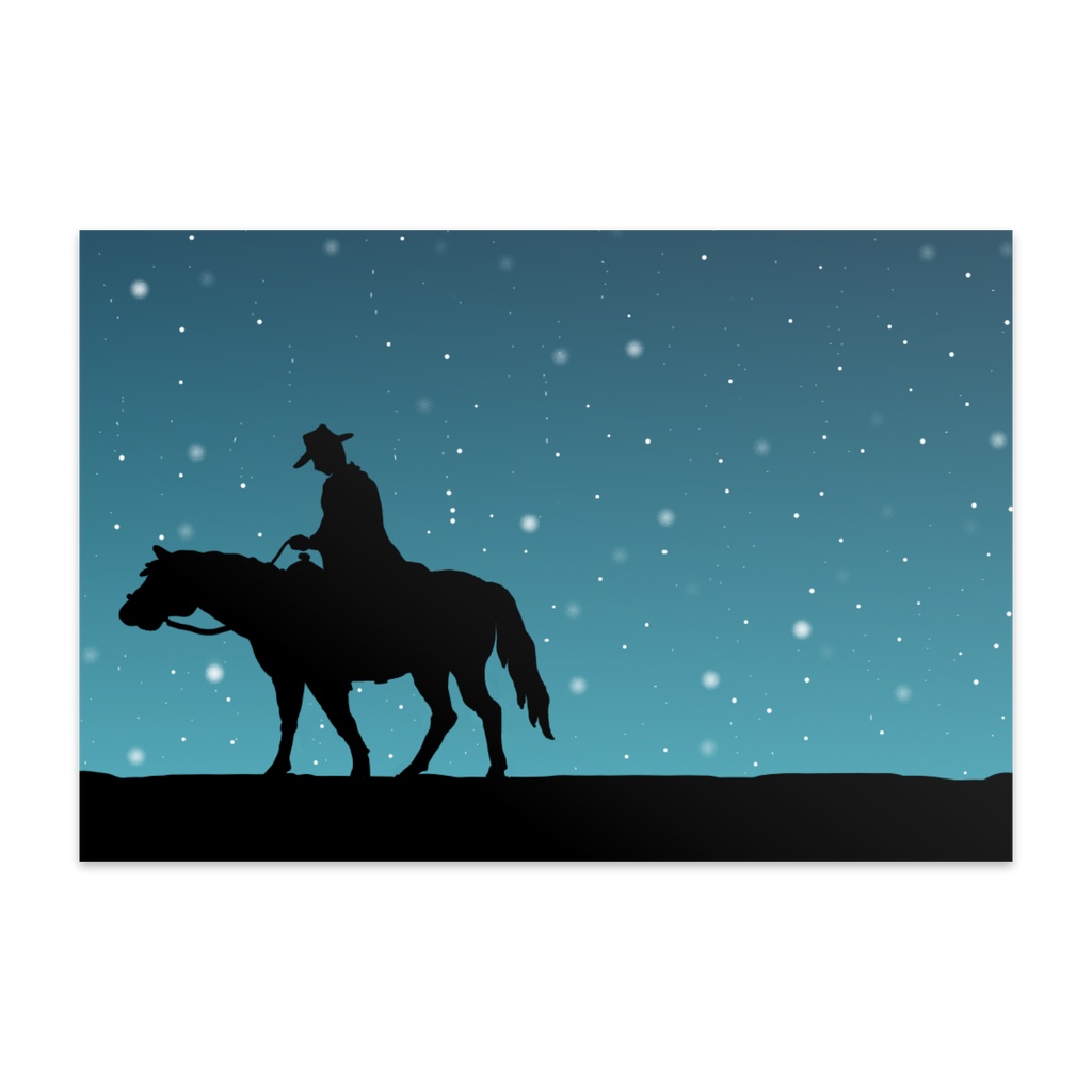 雪夜の決斗 ポストカード