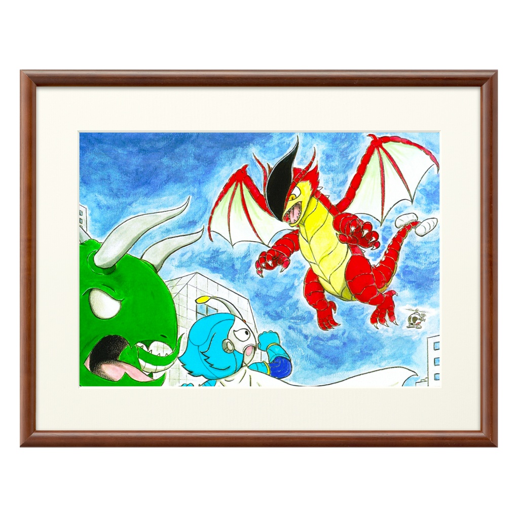 スーパーフライアー対そらとぶ だいかいじゅう複製画(プリモアート)