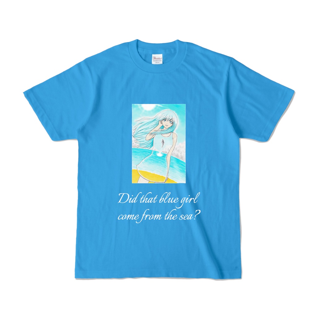 青い少女 カラーTシャツ