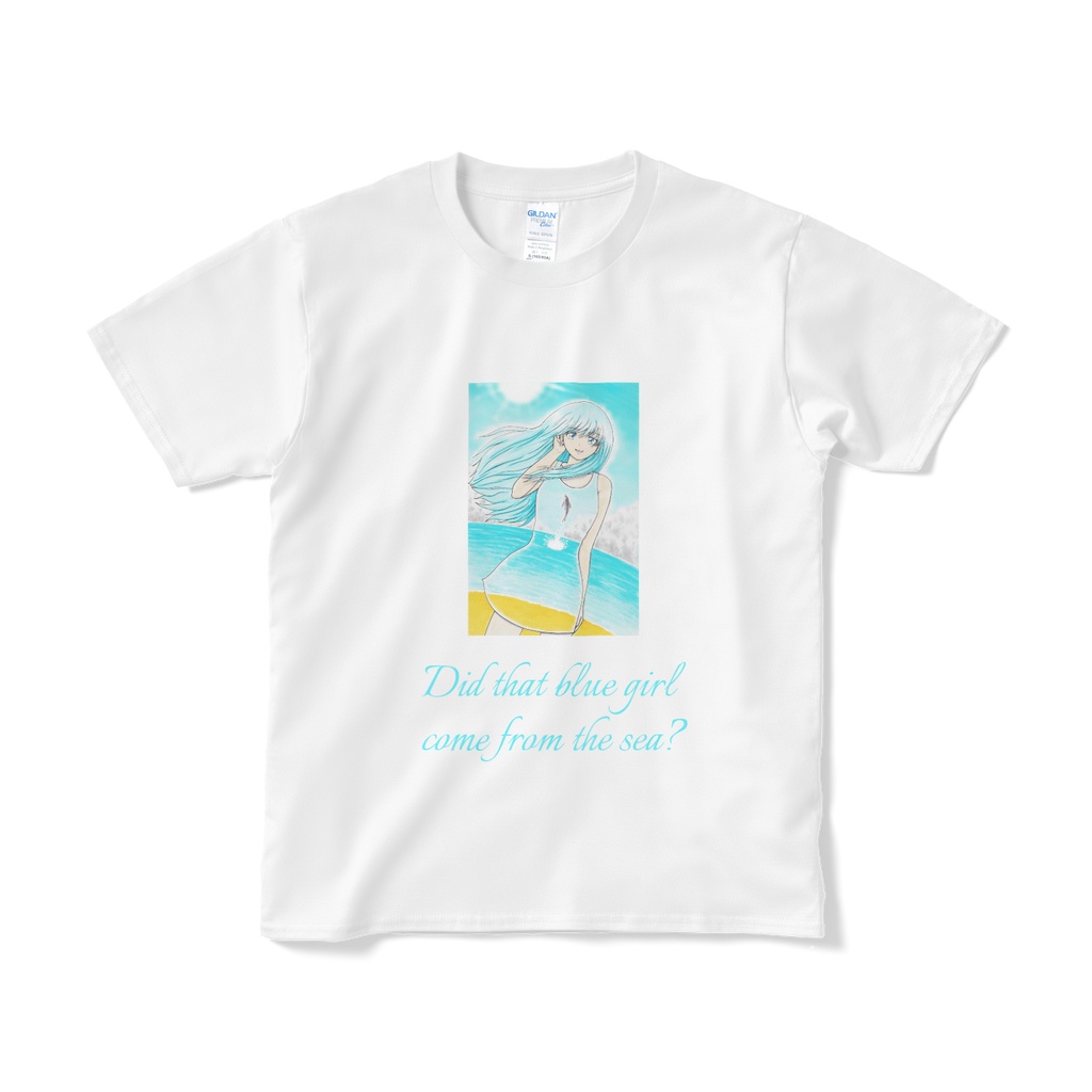 青い少女 Tシャツ(短納期)