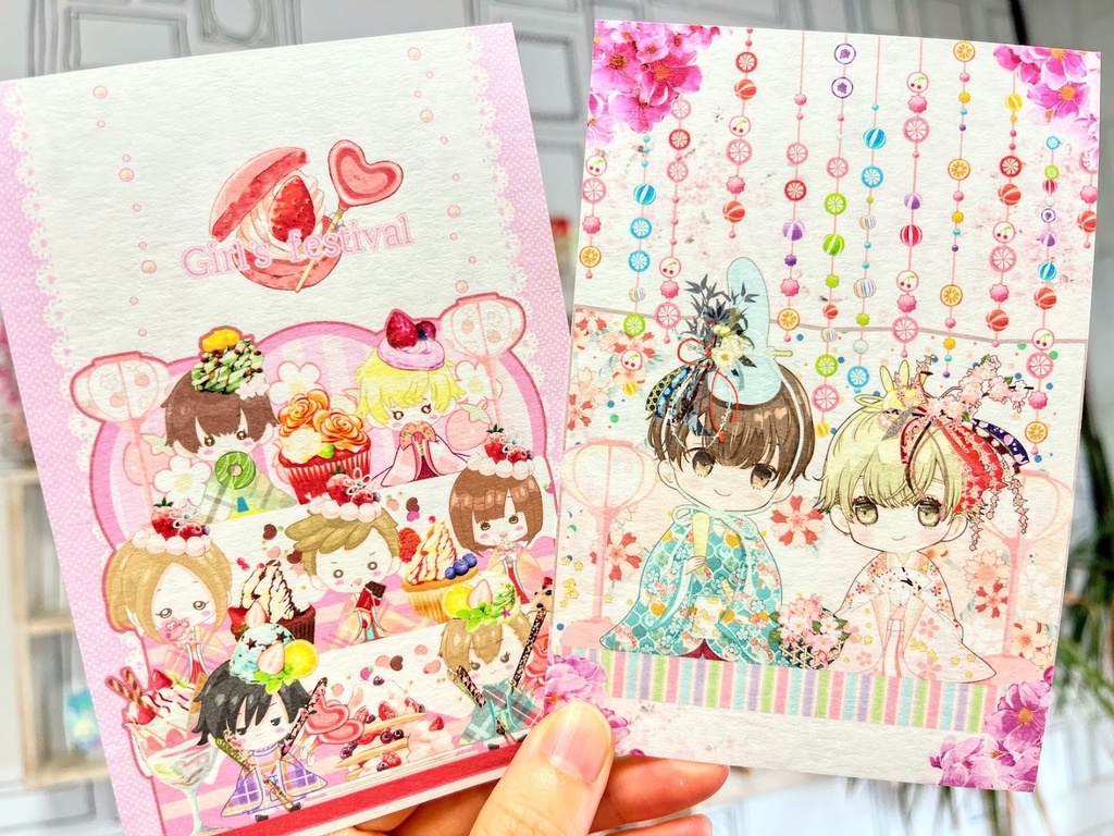 ひなまつりポストカード2枚セット