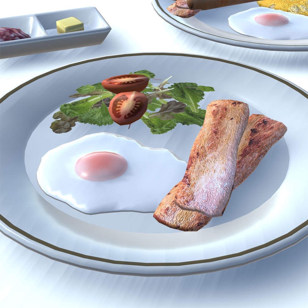 【3Dモデル】朝食セット