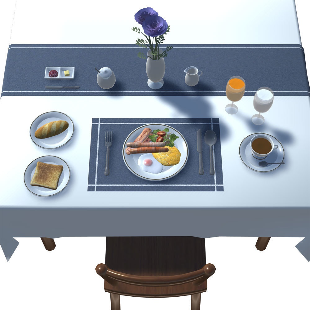 【3Dモデル】朝食セット