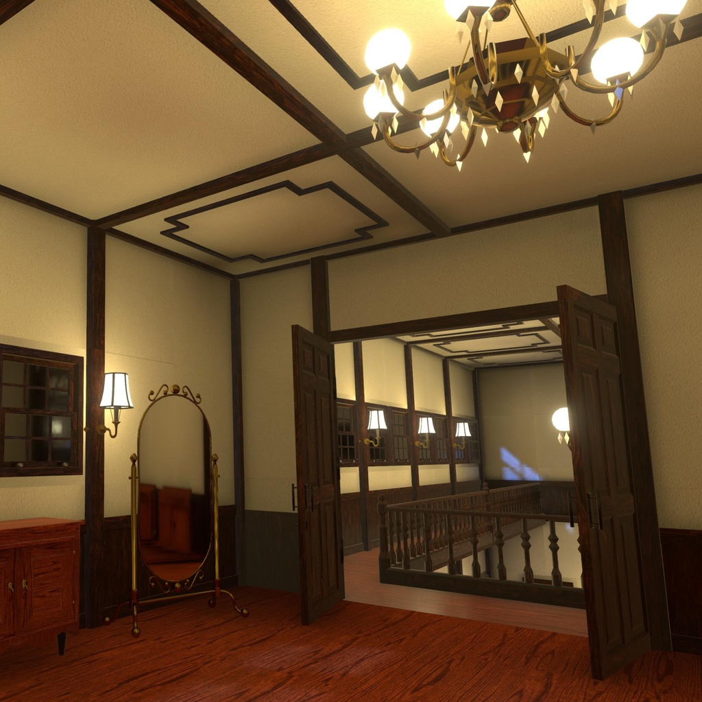 3Dモデルプロップ詰め合わせ "洋館セット"