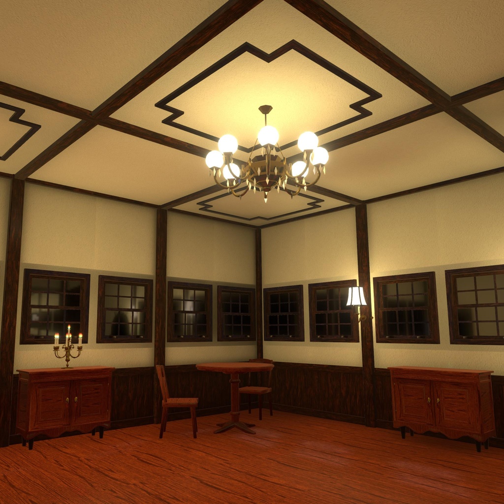 3Dモデルプロップ詰め合わせ "洋館セット"