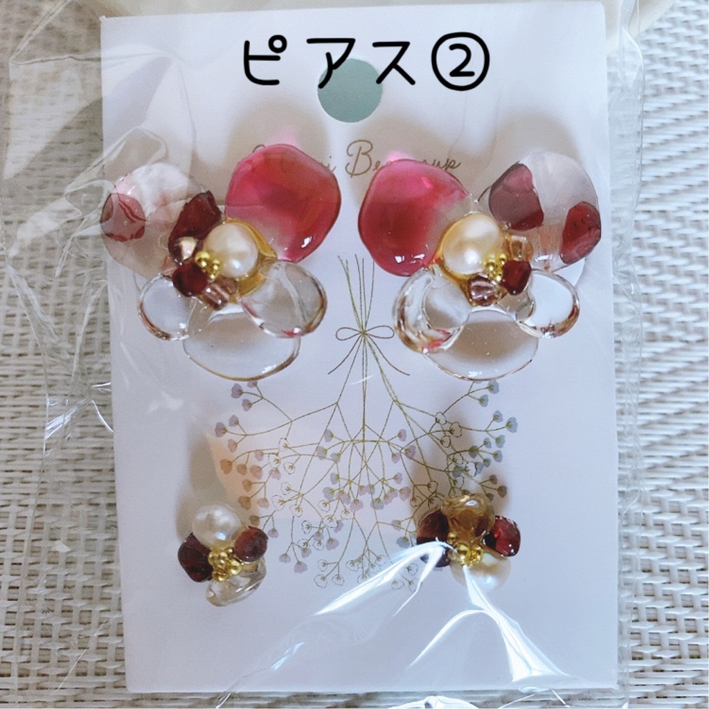 お花有り4点セットピアス&イヤリング
