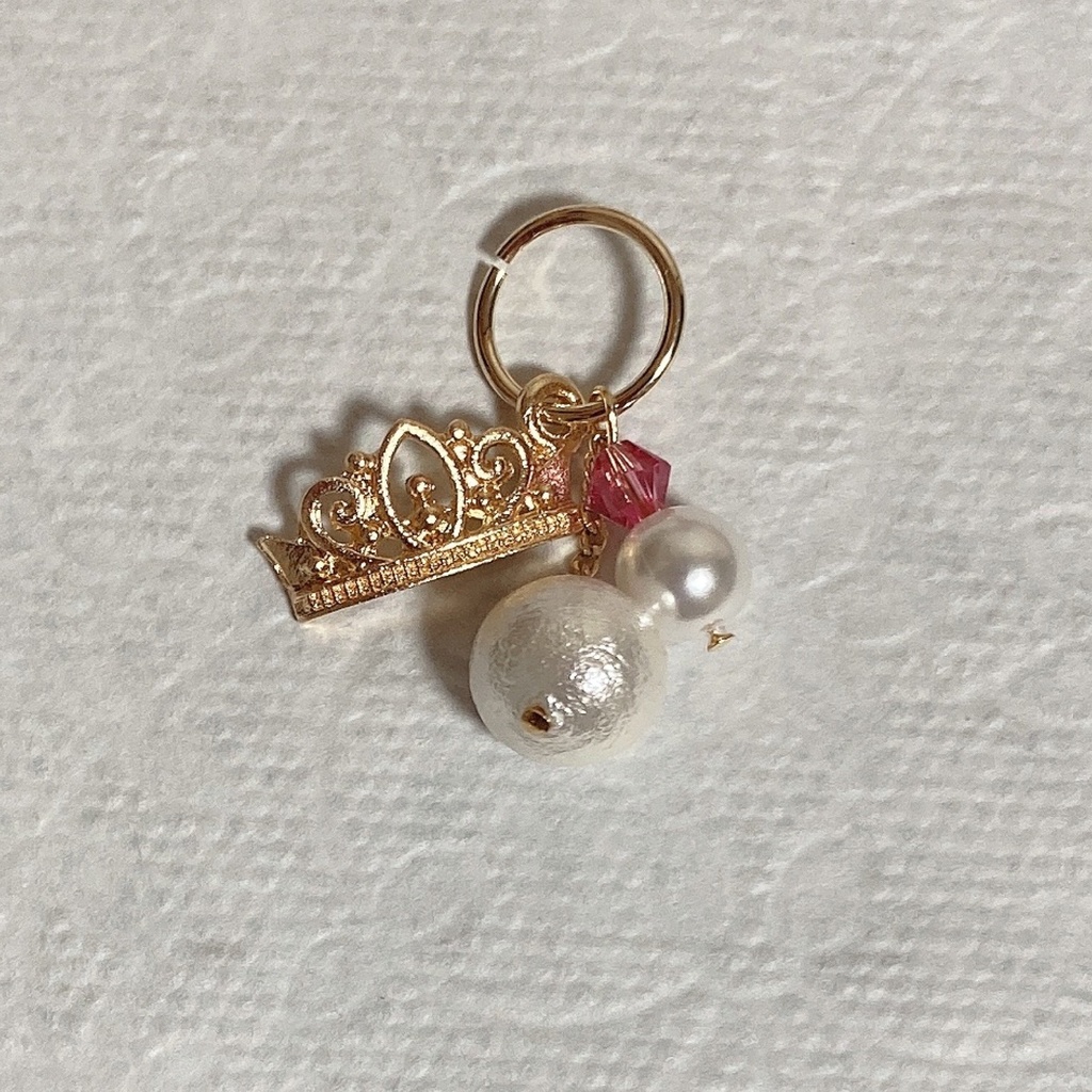 プリンセス♪サテン・オーガンジーリボンとコットンパール、スワロフスキーのふんわりヘアクリップ バレッタ ヘアゴム 〜 ピンク 〜