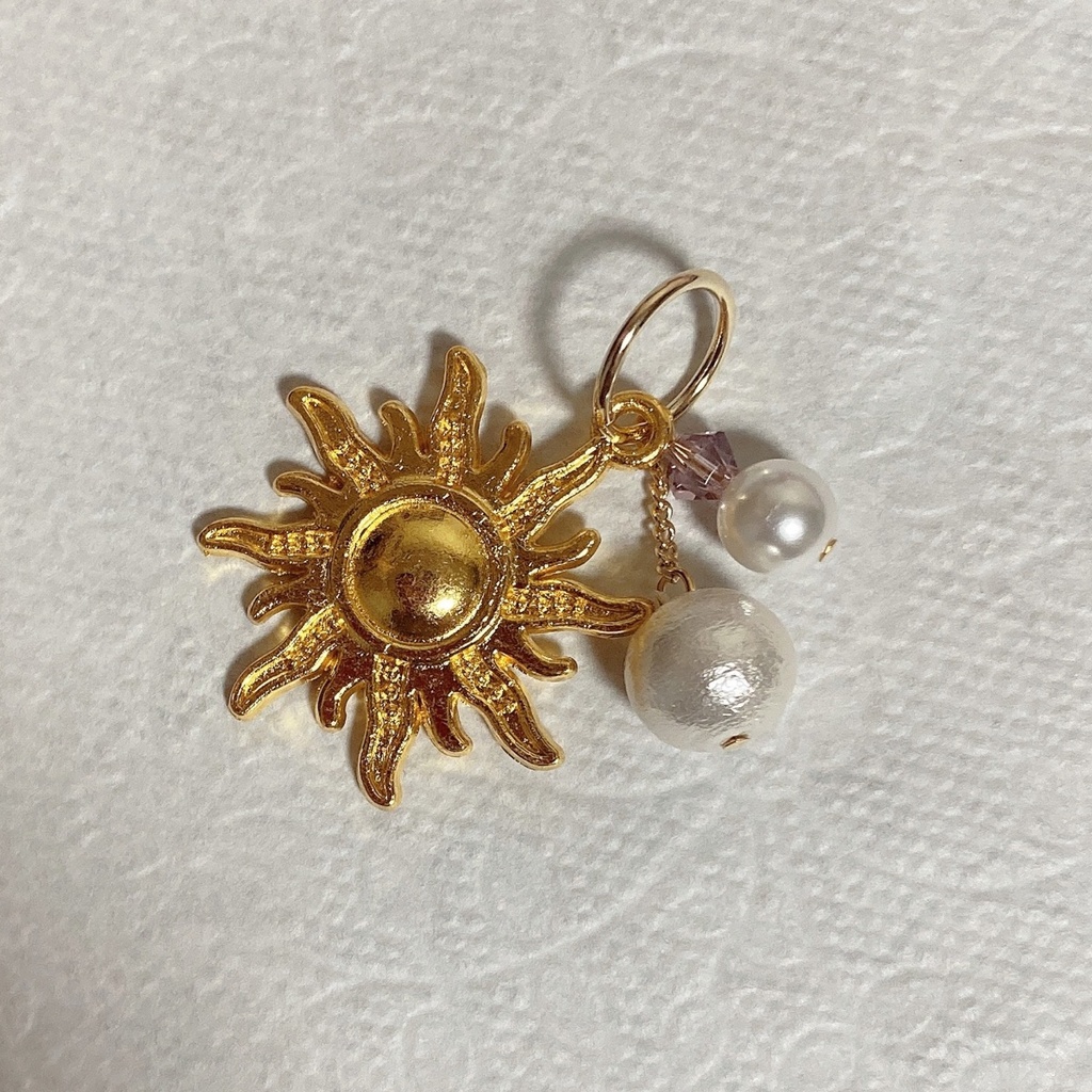 プリンセス♪サテン・オーガンジーリボンとコットンパール、スワロフスキーのふんわりヘアクリップ バレッタ ヘアゴム 〜 パープル 〜